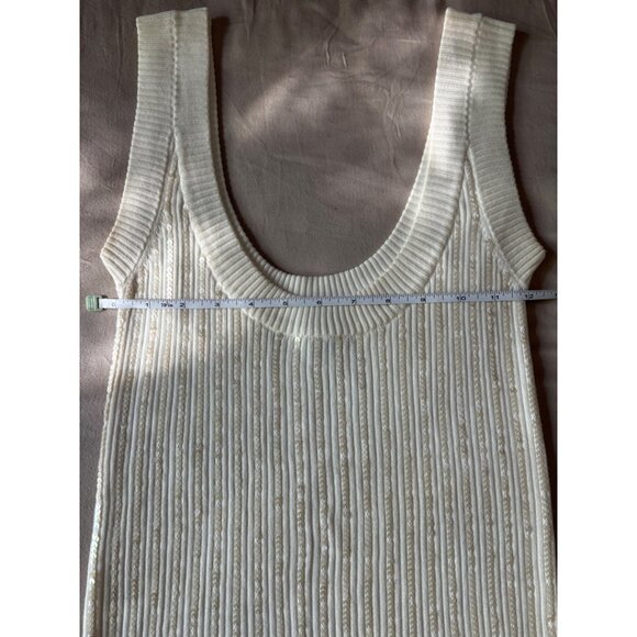 NWOT Dolce & Gabbana White Scoop Neck Tank with White Sequins - Picture 4 of 4